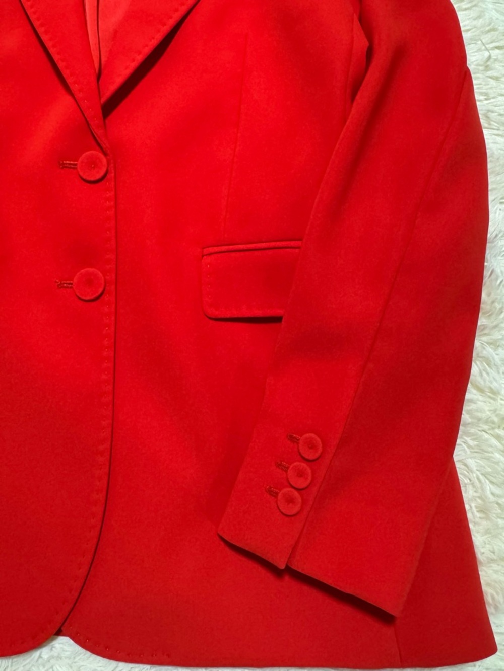 Mango Red Tailored Blazer Jacket Size S Career Office Chic - Picture 11 of 13